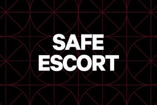The words "safe escort" in white on a black background.
