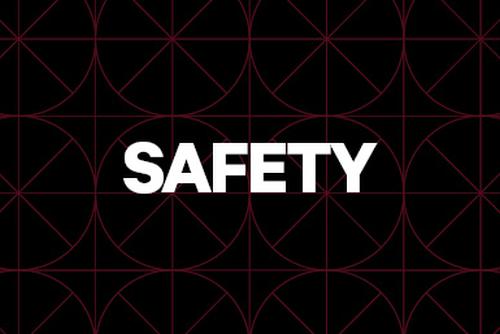 The word "Safety" in white on a black background.