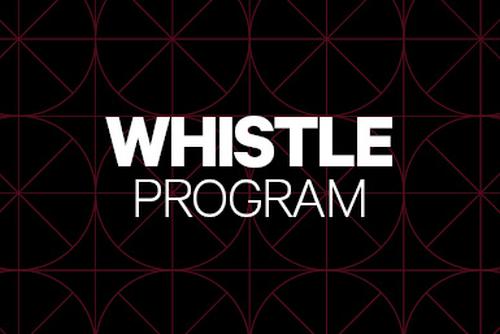 The words "Whistle Program" in white on a black background.