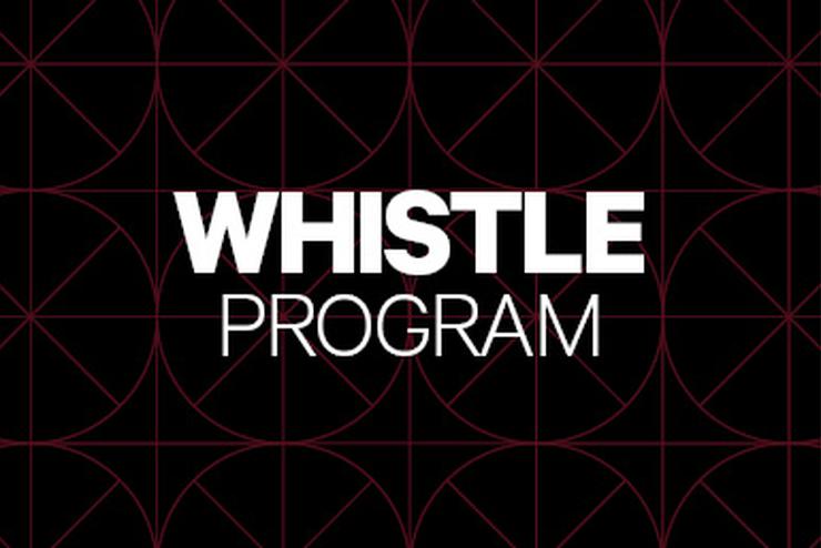 The words "Whistle Program" in white on a black background.