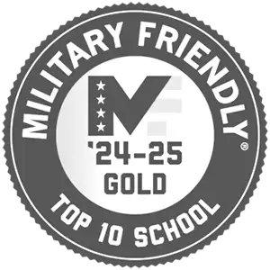 military friendly 24-25 gold top 10 school badge