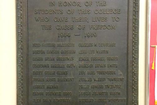 World War I Memorial, Academic Hall