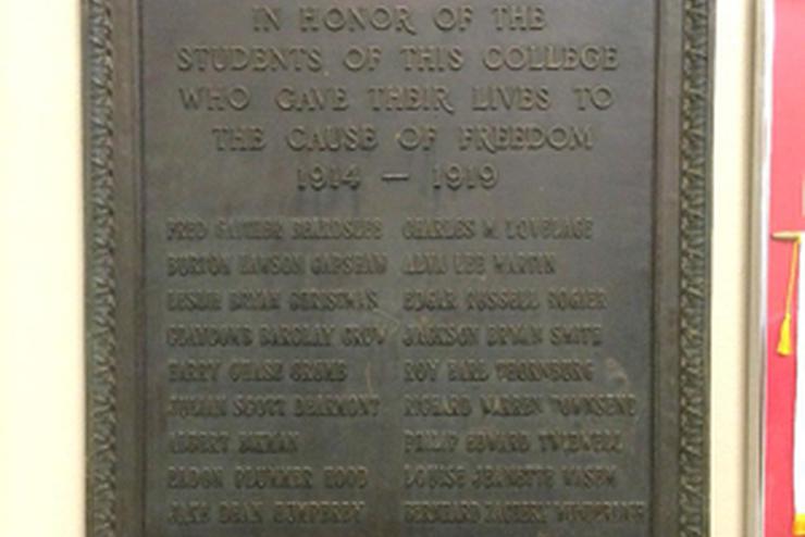 World War I Memorial, Academic Hall