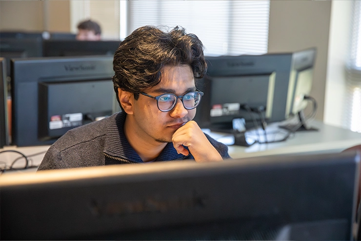 Student testing online through the Respondus lockdown browser