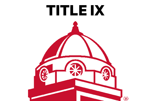 the southeast dome in red on a white background with the text  'title ix' above it
