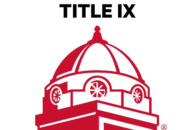 the southeast dome in red on a white background with the text  'title ix' above it