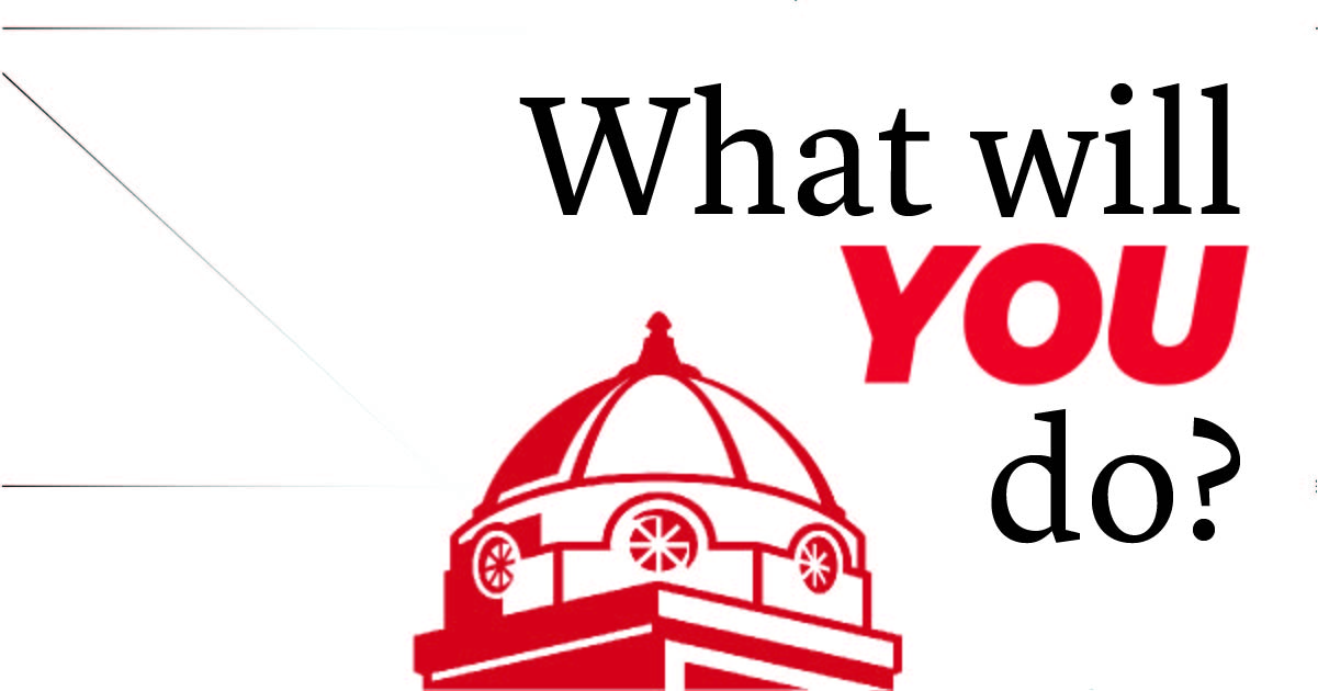 clipart type graphic of the SEMO Academic Hall dome with the text "What will YOU do?"